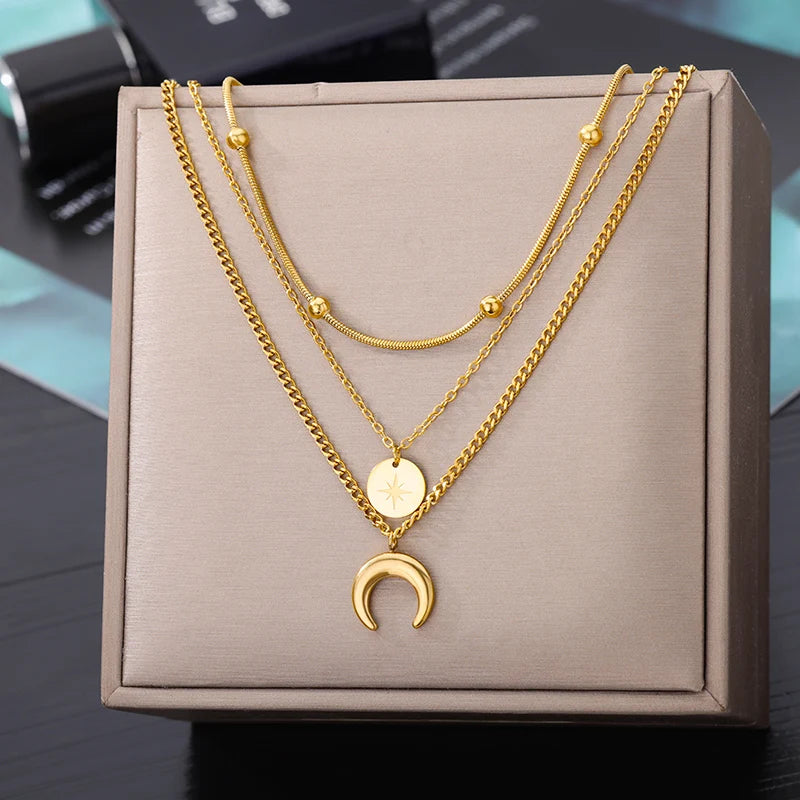 Layered Heart Pendant Necklace for Dark Feminine and Alternative Fashion