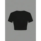 Dark Floral Graphic Baby Tee with Fitted Alternative Streetwear Silhouette