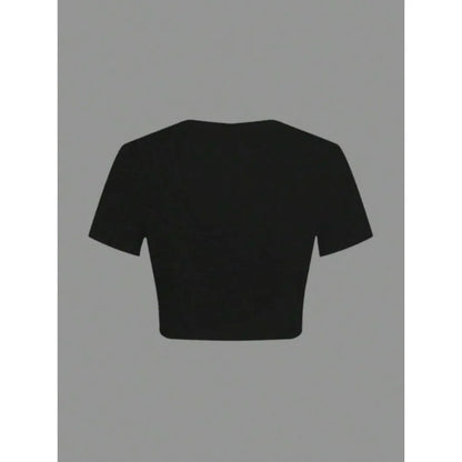 Dark Floral Graphic Baby Tee with Fitted Alternative Streetwear Silhouette