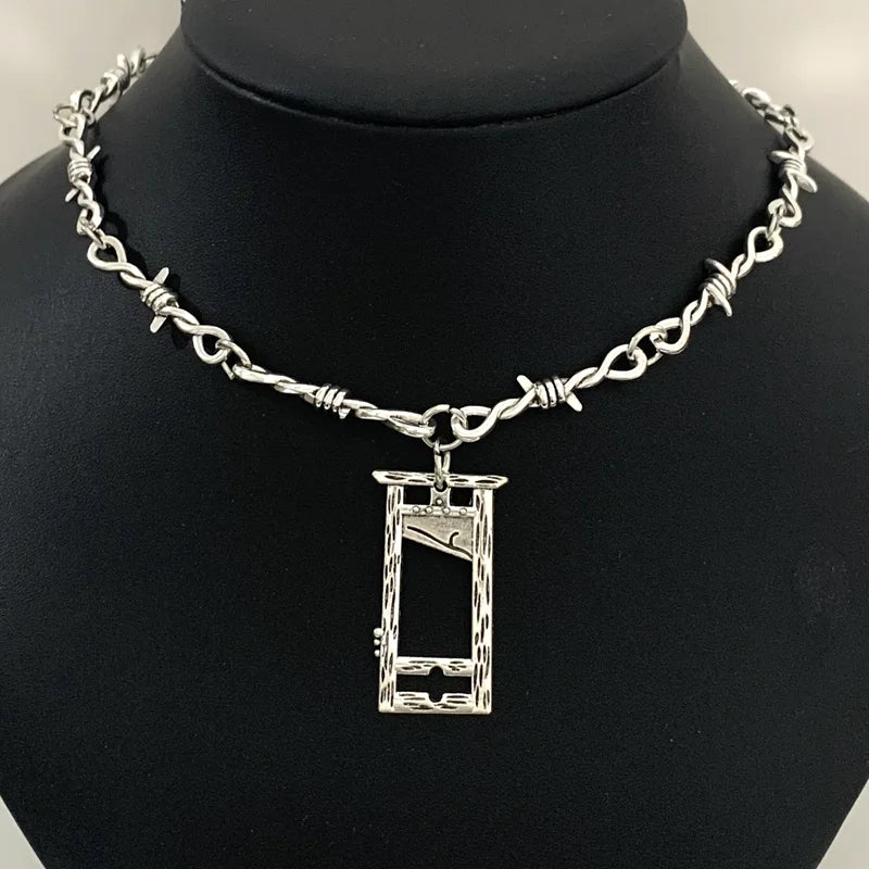 Thorn Chain Choker Necklace for Gothic Punk Alternative Fashion Styling