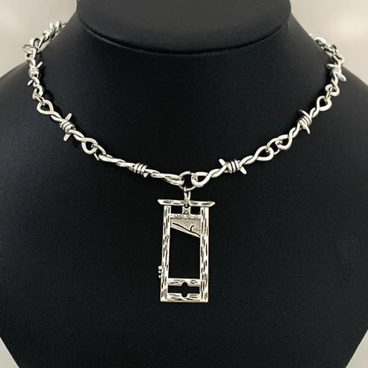 Thorn Chain Choker Necklace for Gothic Punk Alternative Fashion Styling