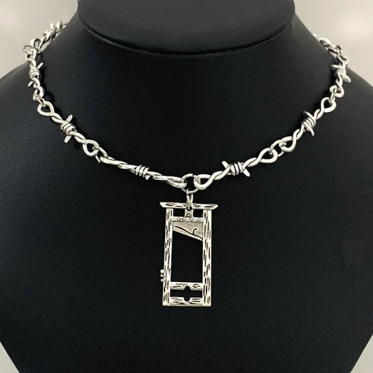 Thorn Chain Choker Necklace for Gothic Punk Alternative Fashion Styling