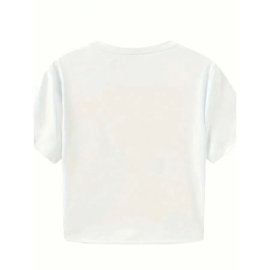 Gothic Typography Crop Tee with Fitted Baby Tee Streetwear Silhouette