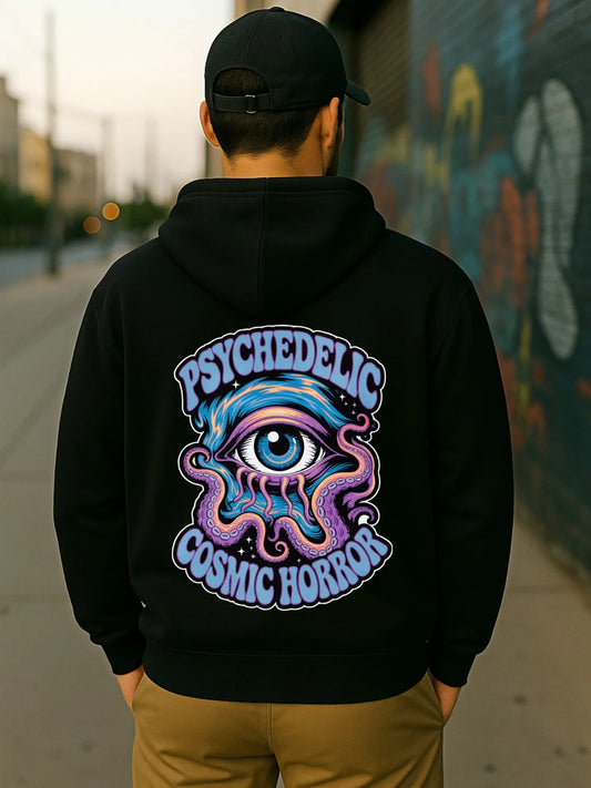 Minimal Gothic Anime Hoodie With Underground Streetwear Graphic Print