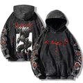 Anime Goth Oversized Washed Graphic Streetwear Pullover Hoodie Jacket