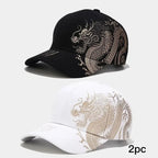 Dragon Inspired Embroidered Baseball Cap Adjustable Curved Brim Streetwear Fashion Hat