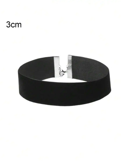 Minimalist Velvet Gothic Choker Necklace With Sleek Punk Inspired Alternative Fashion Design