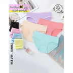 10-Piece Women’s Assorted Pastel Triangle Briefs Set in Macaron-Inspired Colors with Elastic Waistbands