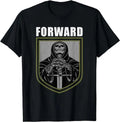 Tactical Skeleton Graphic Cotton T-Shirt with Shield Artwork Streetwear Design