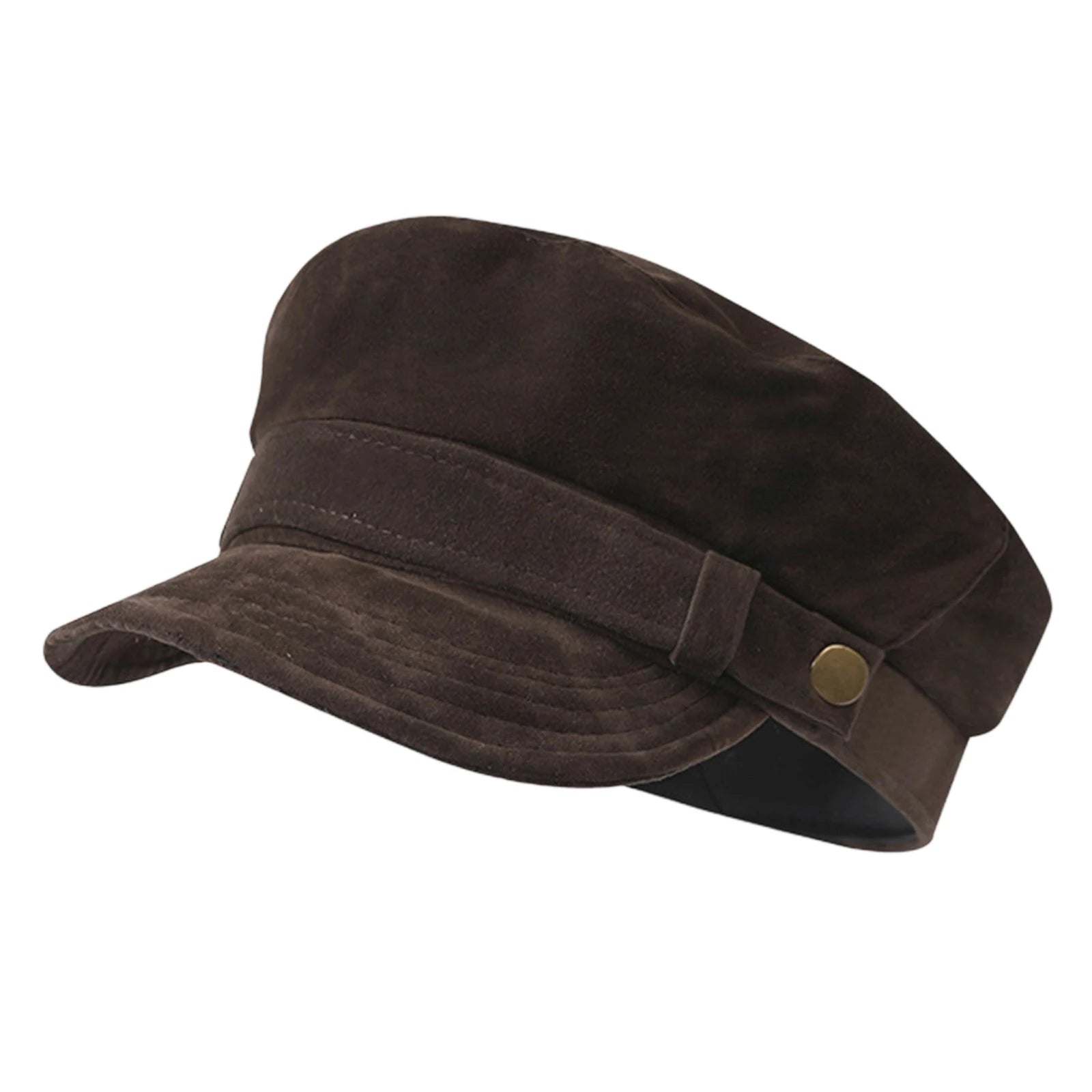 Vintage Military Baker Cap with Decorative Buckle for Casual Everyday Fashion Style