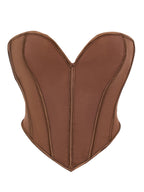 Minimalist Black Strapless Sweetheart Corset with Plunging Neckline