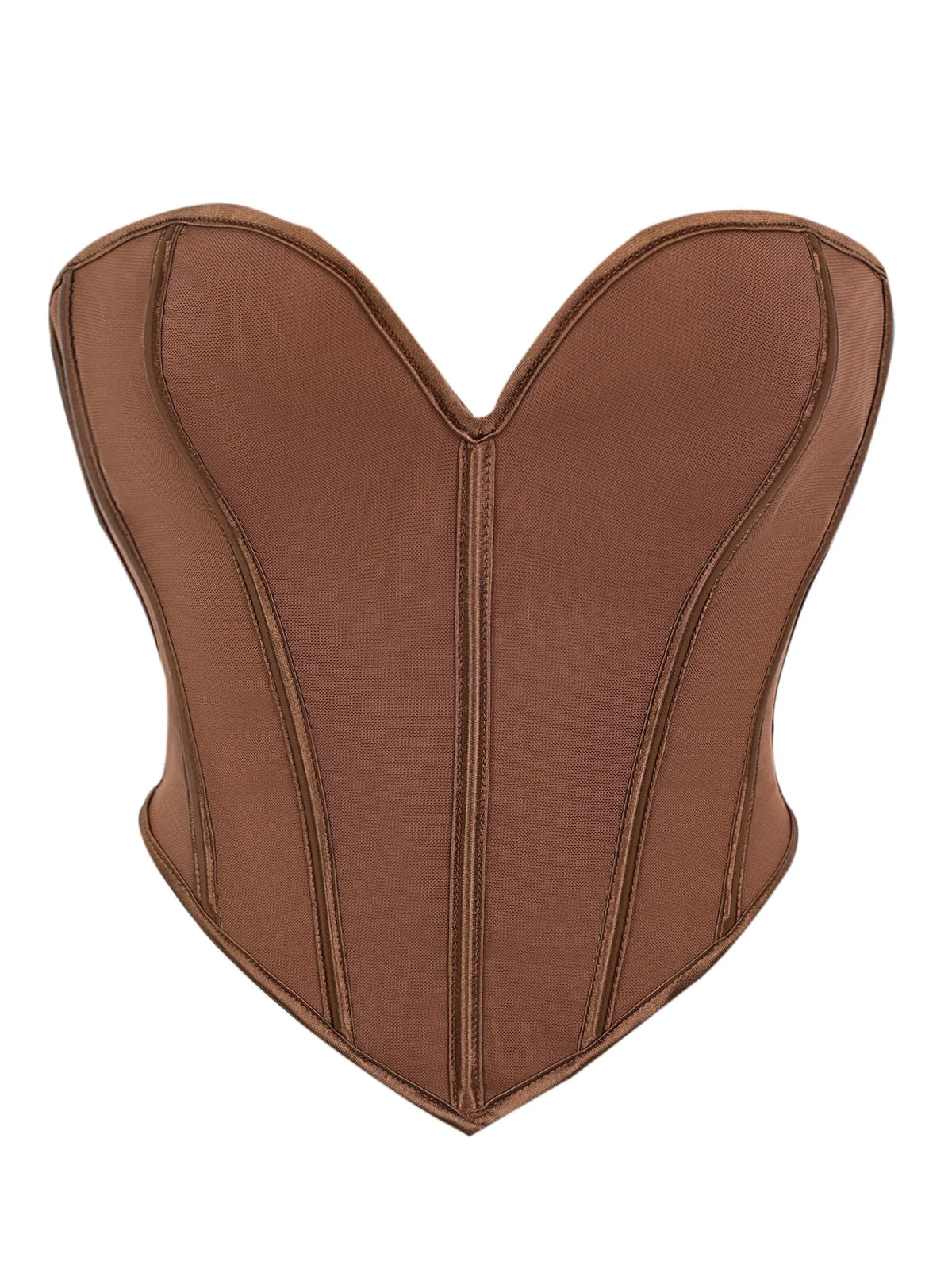 Minimalist Black Strapless Sweetheart Corset with Plunging Neckline