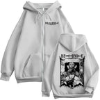 Anime Manga Zip Hoodie With Minimalist Graphic Streetwear Art Design