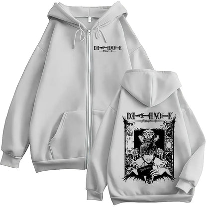 Anime Manga Zip Hoodie With Minimalist Graphic Streetwear Art Design