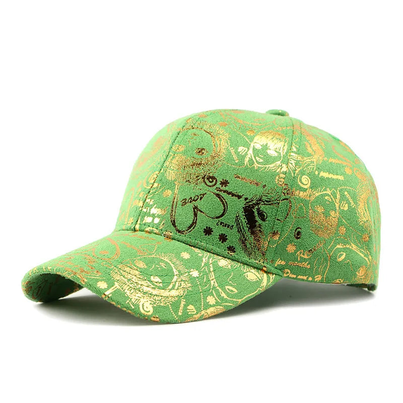 Abstract Graphic Print Baseball Cap Adjustable Curved Brim Urban Streetwear Fashion Hat