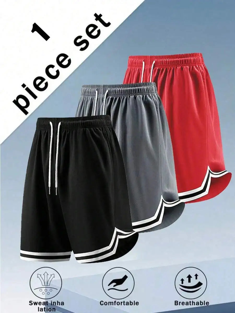 Men's Loose Fit Mesh Basketball Shorts with Elastic Waist and Athletic Everyday Comfort