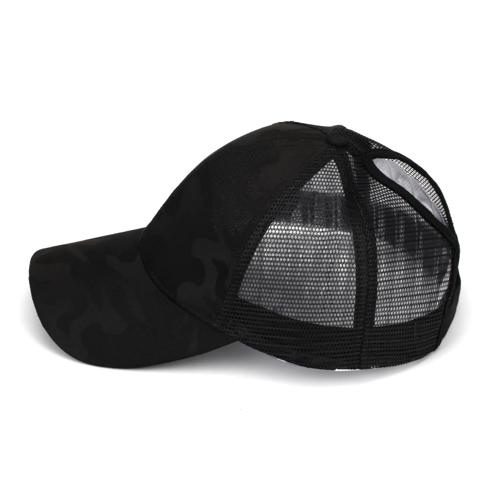 Women's Breathable Ponytail Mesh Baseball Cap with Adjustable Fit for Outdoor Casual Style