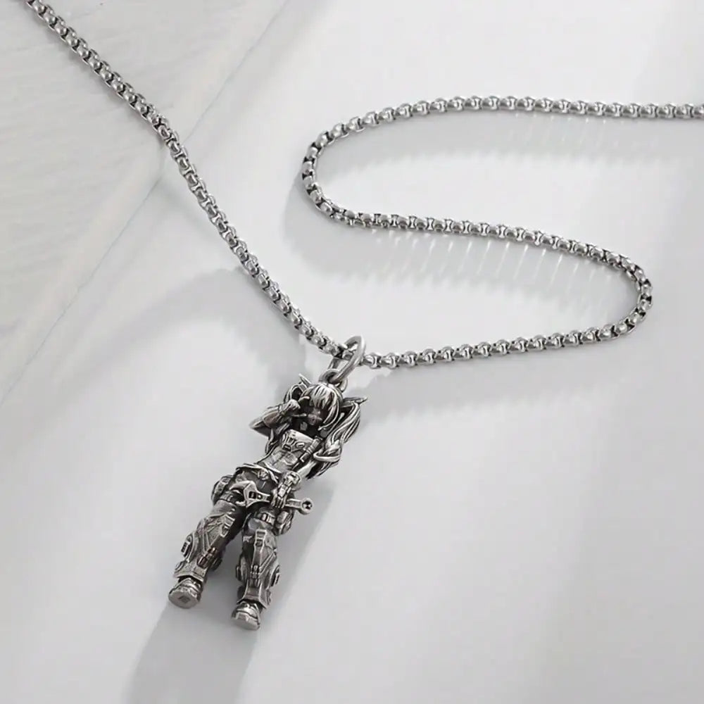 Gothic Figure Pendant Necklace with Dark Fantasy Alternative Statement Styling