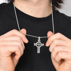 Vintage Gothic Celtic Cross Pendant Necklace with Intricate Alternative Symbolic Detailing