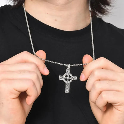 Vintage Gothic Celtic Cross Pendant Necklace with Intricate Alternative Symbolic Detailing