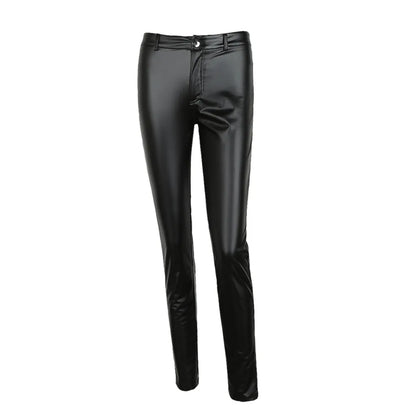 High Waist Faux Leather Leggings Slim Fit Alternative Fashion Statement Bottoms