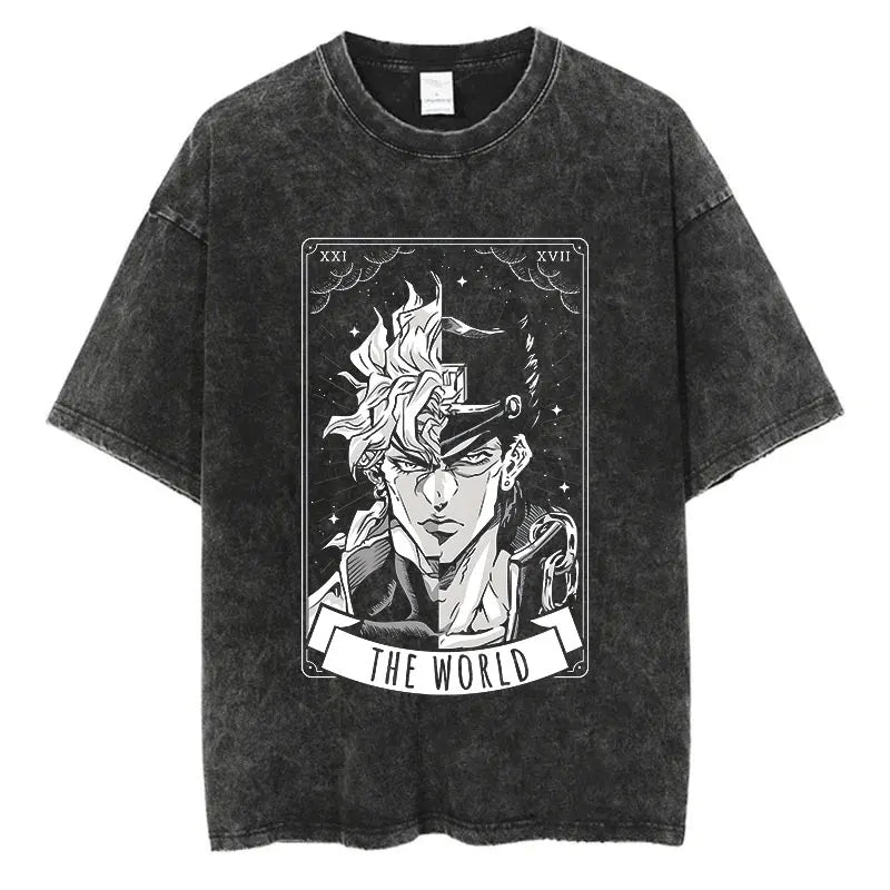 Retro Anime Goth Illustration Oversized Japanese Streetwear Graphic T-Shirt