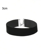 Minimalist Velvet Choker Necklace for Gothic Grunge and Dark Feminine Styling