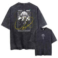 Anime Goth Oversized Graphic Tee with Dark Cyber Manga Artwork