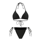 Three-Piece White Swimwear Set with Long-Sleeve Hollow-Lace Maxi Cover-Up