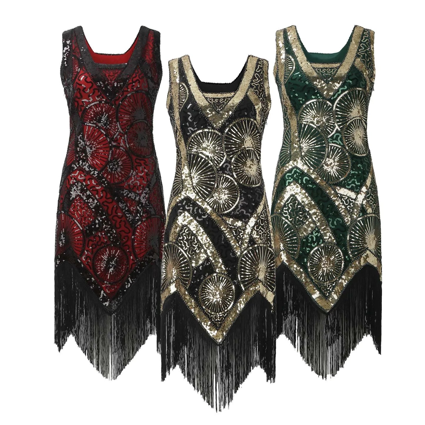 Gothic Sequin Fringe Dress for Elegant Alternative Fashion