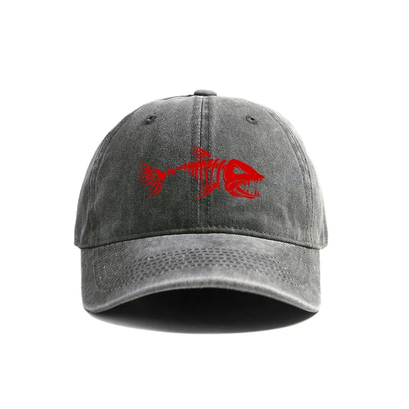 Unisex Vintage Washed Baseball Cap with Graphic Embroidery for Casual Outdoor Streetwear Style