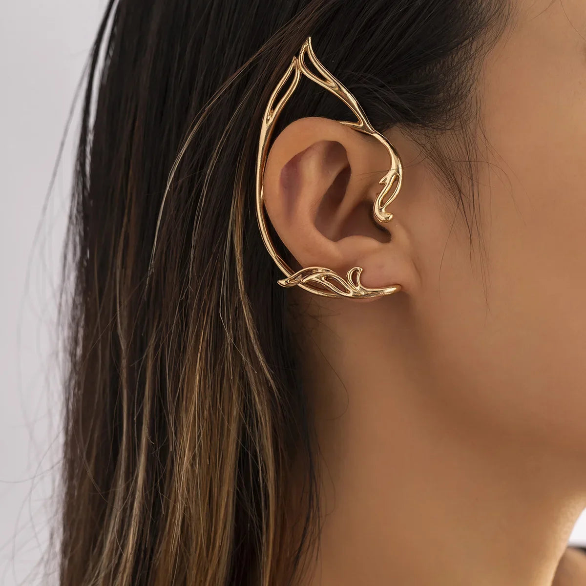 Elf Ear Cuff Clip Earrings for Gothic Fantasy Alternative Fashion