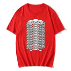 Abstract Skeletal Graphic Cotton Streetwear T-Shirt with Bold Center Print