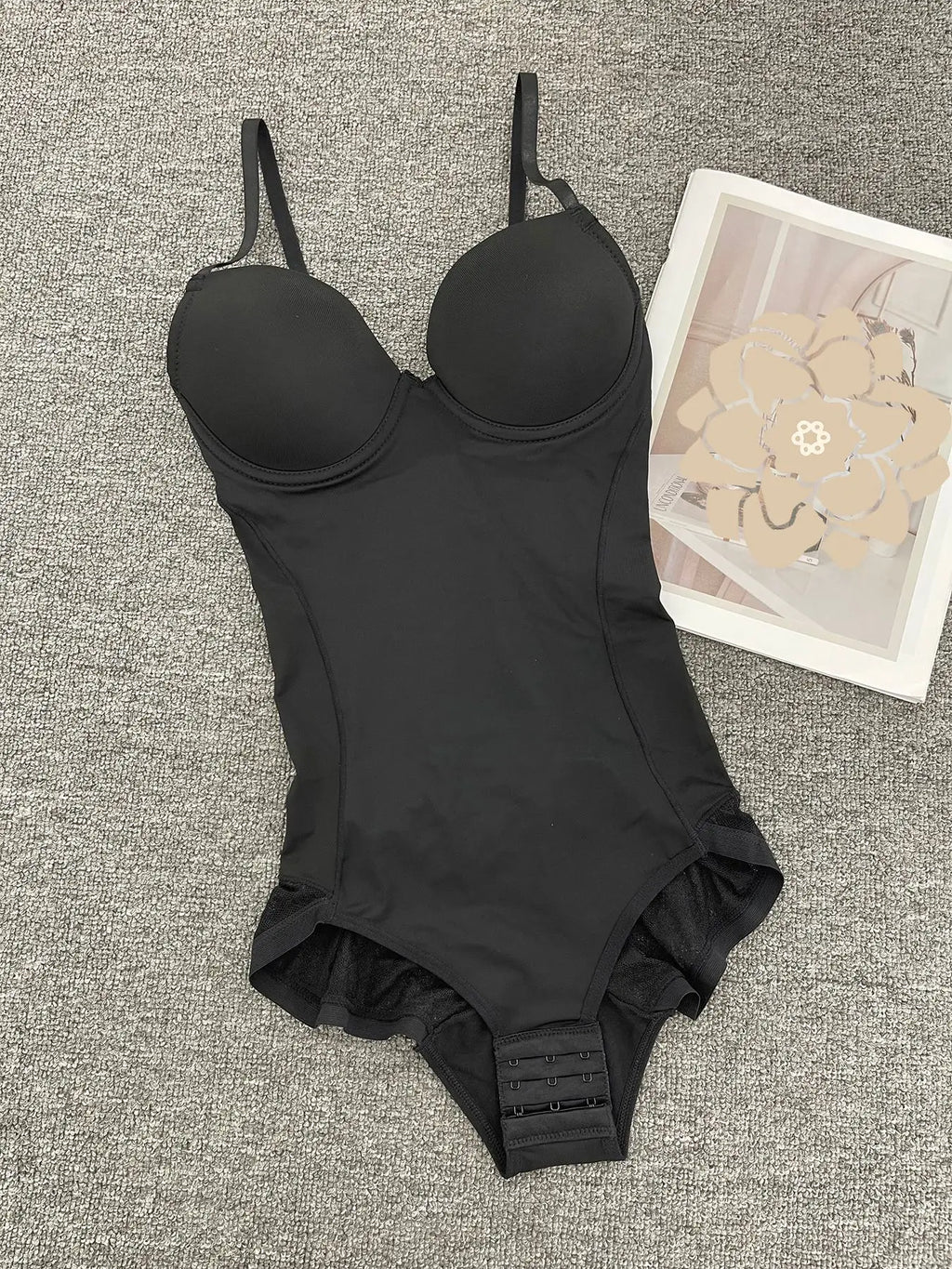 Adjustable Strap Firm Control Bodysuit with Built-In Molded Cups