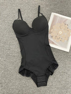 Adjustable Strap Firm Control Bodysuit with Built-In Molded Cups