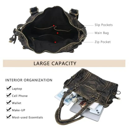 Oversized Vegan Leather Hobo Bag with Slouchy Everyday Shoulder Design