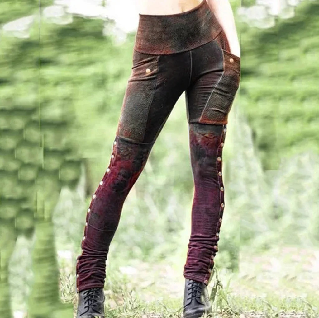 High Waist Rivet Detail Skinny Pants Alternative Fashion Streetwear Bottoms