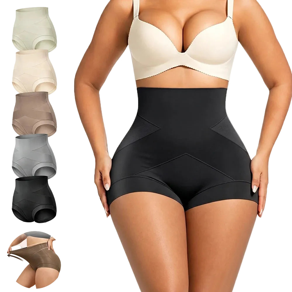 5-Piece Women’s High-Waisted Seamless Shaping Briefs Set with Smooth Finish, Stretch Construction and Assorted Neutral Colors