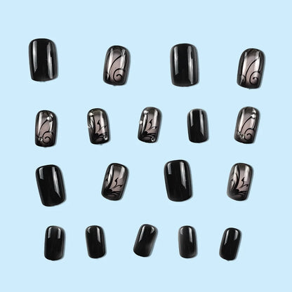 Gothic Abstract Swirl Press-On Nail Art Set