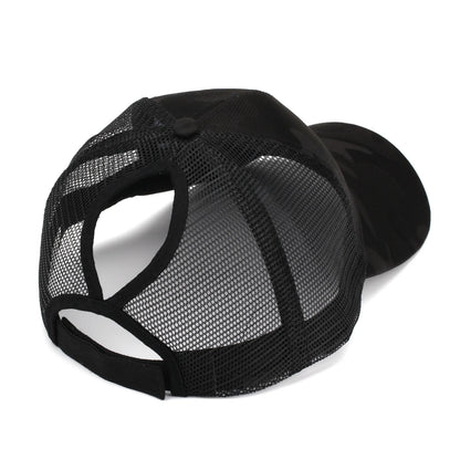 Women's Breathable Ponytail Mesh Baseball Cap with Adjustable Fit for Outdoor Casual Style