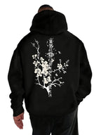 Dark Anime Floral Streetwear Hoodie with Gothic Manga Botanical Artwork