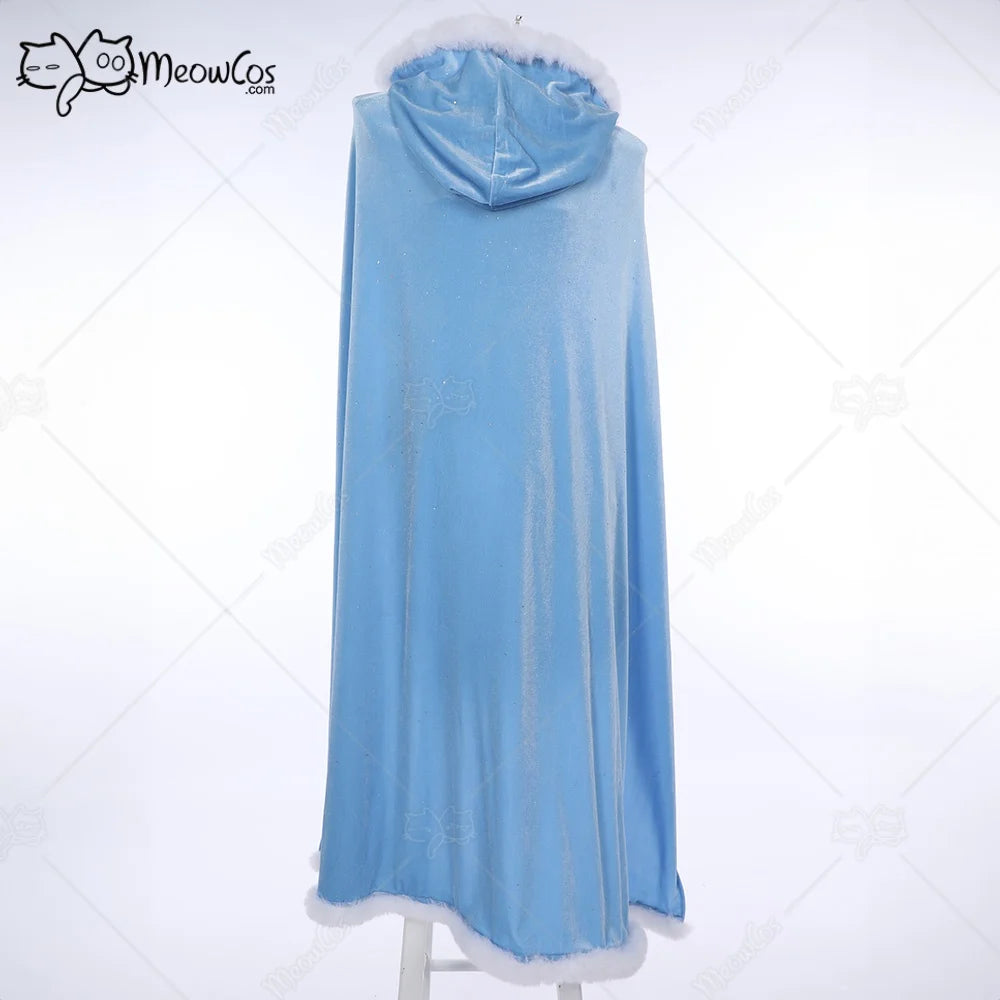 Women's Velvet Hooded Bodysuit Set with Lace-Up Front, Cape and Matching Accessories