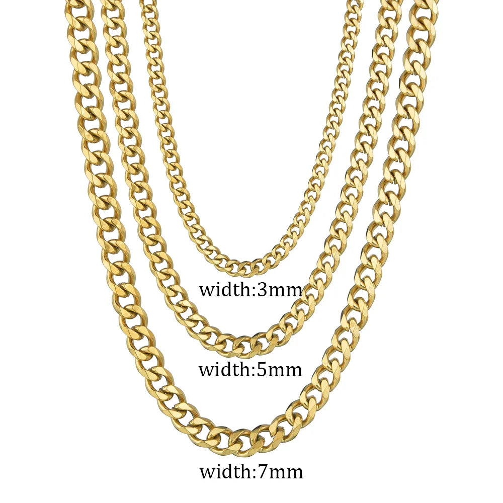 Classic Cuban Link Chain Necklace for Punk Grunge and Streetwear Styling