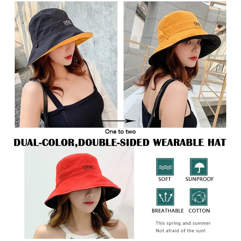Reversible Cotton Bucket Hat with Minimalist Embroidered Detail for Everyday Casual Style
