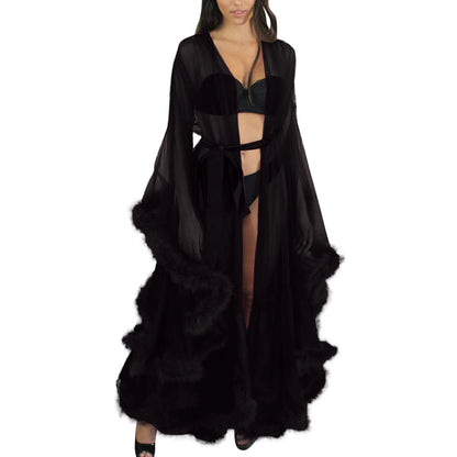 Sheer Layered Gothic Robe Style Alternative Fashion Dress Set