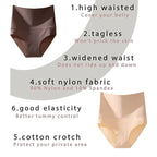 4-Piece Plus-Size Women’s High-Waisted Shaping Briefs with Seamless Construction, Wide Waistband and Assorted Neutral Colors