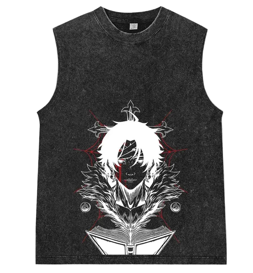 Anime Dark Mask Warrior Sleeveless Streetwear Tank Top