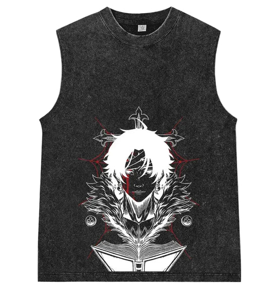Anime Dark Mask Warrior Sleeveless Streetwear Tank Top