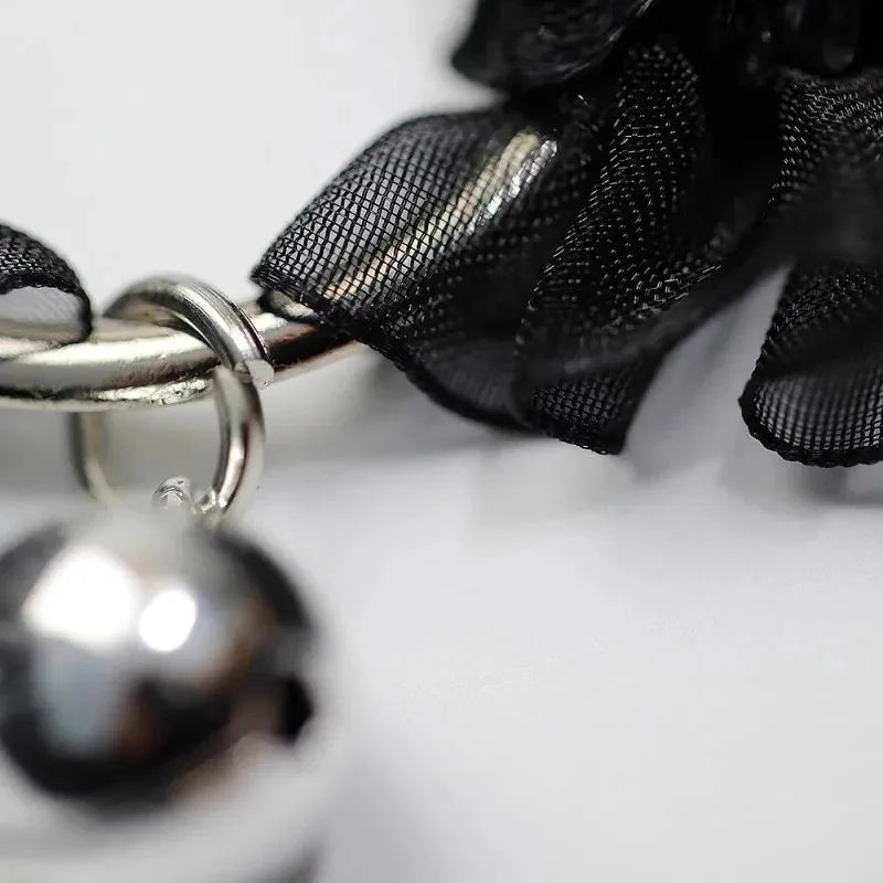 Lace Bell Choker Necklace for Gothic Lolita and Dark Feminine Style