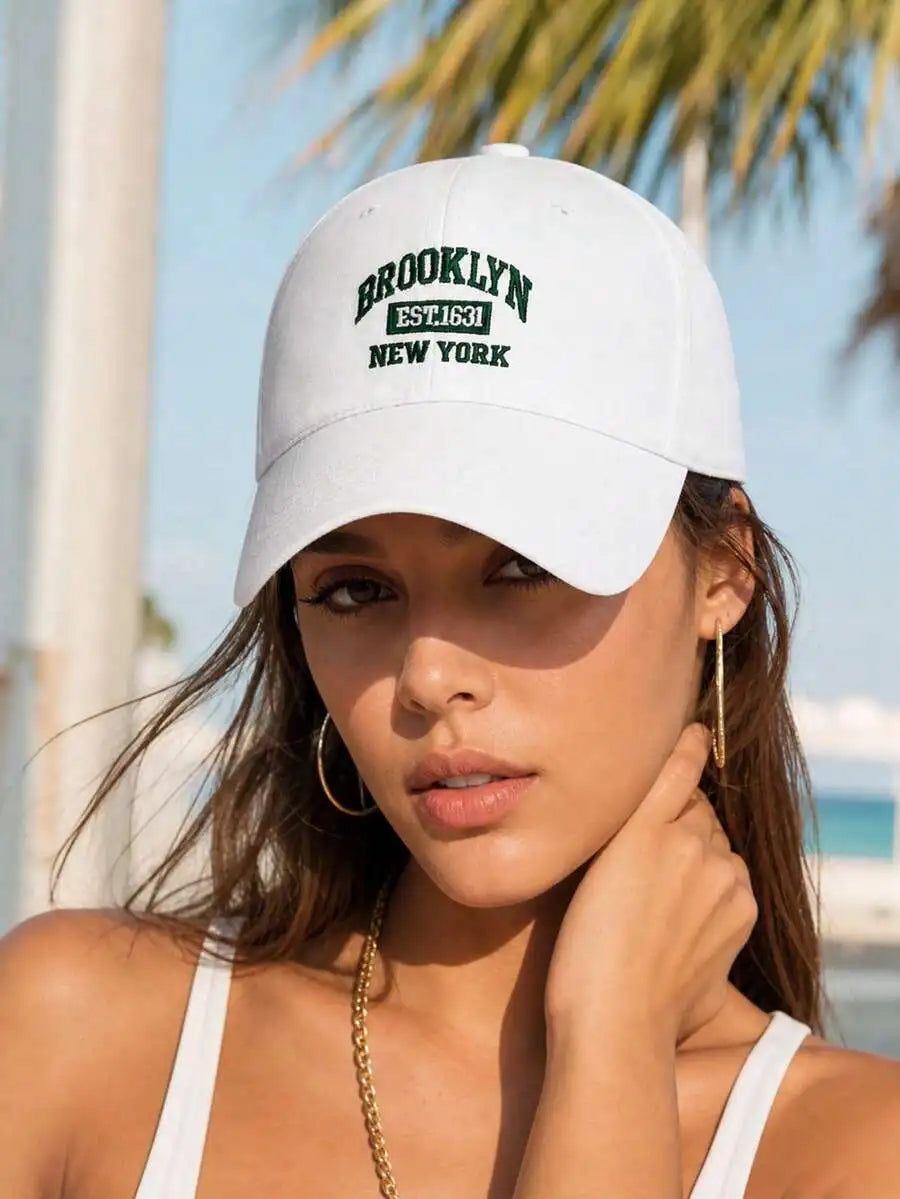 Unisex Cotton Baseball Cap with Embroidered Typography for Casual Everyday Streetwear Style